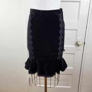 TRIPP NYC | Vintage Y2K Black Velvet Laced Goth Skirt size S gothic punk